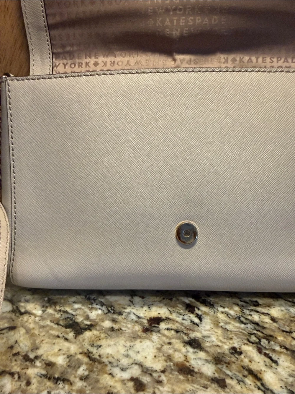 kate spade cream leather crossbody with chain strap